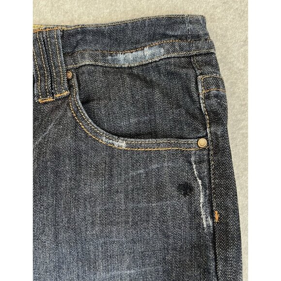 Kristian Alphonse Fleur de Lis Jeans Women’s 16 Bootcut Stretch Dark Wash Denim - Picture 5 of 16